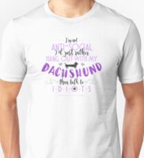 I’d Rather Hang Out With My Dachshund PURPLE Unisex T-Shirt