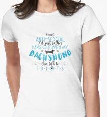 I’d Rather Hang Out With My Dachshund BLUE Women's Fitted T-Shirt