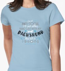 I’d Rather Hang Out With My Dachshund PASTEL BLUE Women's Fitted T-Shirt