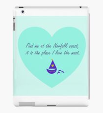 Find me at the Norfolk coast - love heart. iPad Case/Skin
