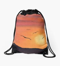 Sunset Flight Drawstring Bag