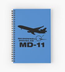 McDonnell Douglas MD-11 - Silhouette (Black) Spiral Notebook