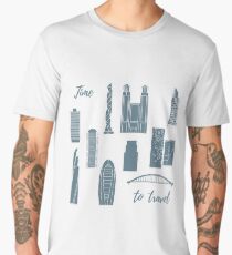Unusual Japanese architecture. Travel and leisure. Men's Premium T-Shirt