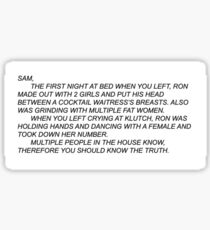 jersey shore "the note" Sticker