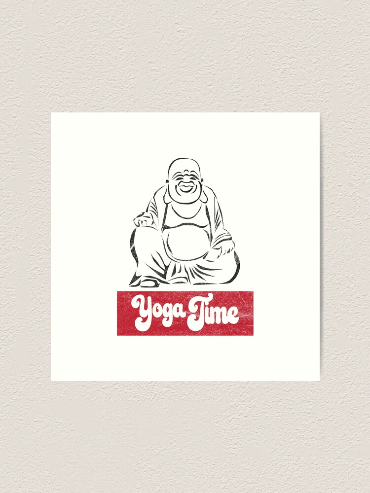 Yoga Time Vintage Style Cool Buddha Design Art Print By