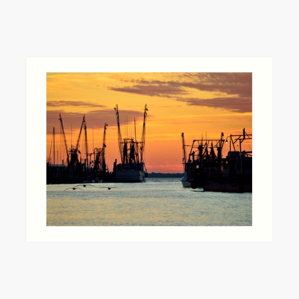 Shem Creek Sunset Art Print