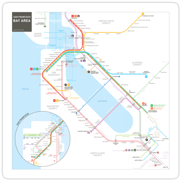 "San Francisco Muni Transit Map" Stickers by Dakota Draper | Redbubble