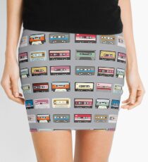 Retro Cassette Print Mini Skirt