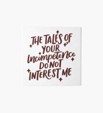 Tales of Incompetence - Red Art Board Print