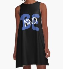 Be Kind Slogan Graffiti / Hip Hop style (Dark Blue) A-Line Dress