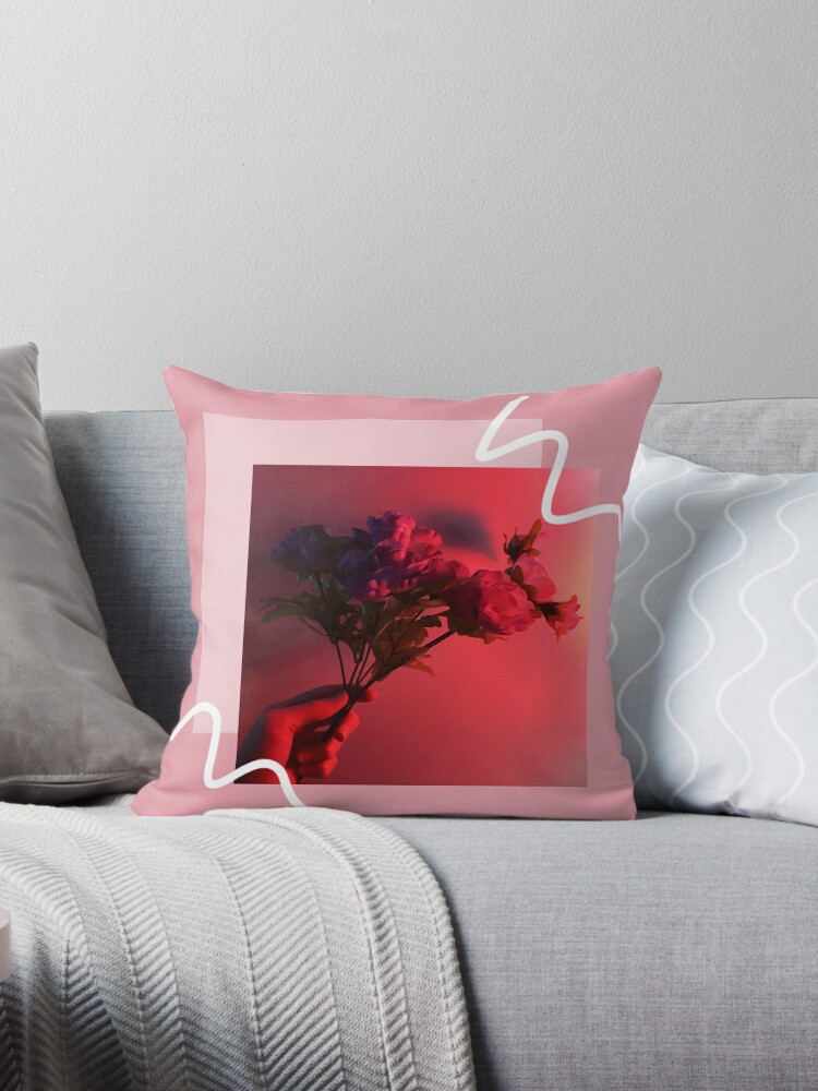 Neon Rose Tumblr Digital Art Throw Pillow By Jakeparkerart