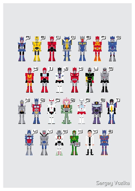 "Transformers Alphabet" by Sergey Vozika Redbubble