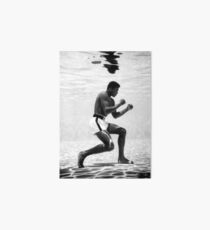 Muhammad Ali Under Water Fighting Position Art Board Print