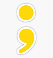 Simple Semi-Colon in Yellow Sticker
