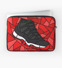 Retro 11 Playoff Red and Black Stained Glass Sneaker Laptop Sleeve