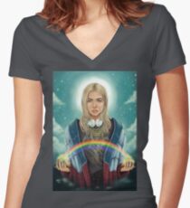 Lesbian Jesus Women's Fitted V-Neck T-Shirt