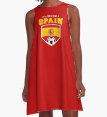 2018 Spain Soccer Espana Futbol World Soccer Flag A-Line Dress