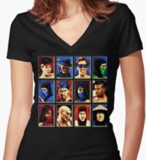 Mortal Kombat II Genesis Character Select Women's Fitted V-Neck T-Shirt