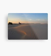 Family Sunset at Birubi Beach Sand Dunes Metal Print