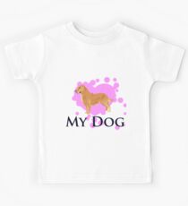 Love my dog retriever Kids Tee