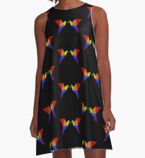 Vestido acampanado LGBT Origami Paper Crane Retro Vintage desgastado Washed Look regalo de Japón