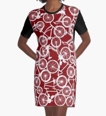 Pile of White Bicycles Graphic T-Shirt Dress