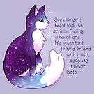 "The Horrible Feeling Never Lasts" Night Sky Cat by thelatestkate