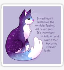 "The Horrible Feeling Never Lasts" Night Sky Cat Sticker