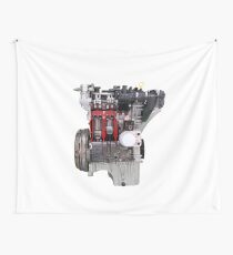 car engine isolated on white Wall Tapestry