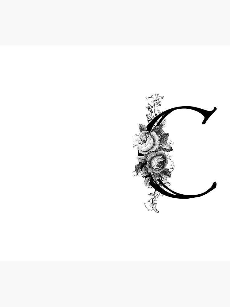 Vintage Engraved Floral Monogram Letter C by Grafixmom