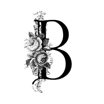 "Vintage Engraved Floral Monogram Letter B" Sticker For Sale By ...