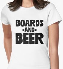 Boards & Beer Art Drinks Cocktail Beer Women's Fitted T-Shirt