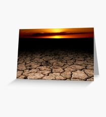 Parched Earth at Sunset Greeting Card