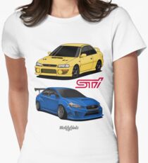 STi (yellow & blue) Women's Fitted T-Shirt