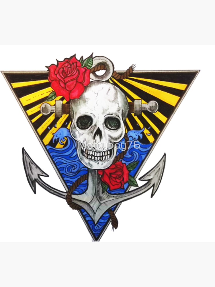 “Large skull & anchor” Sticker by Mattyboy76 | Redbubble