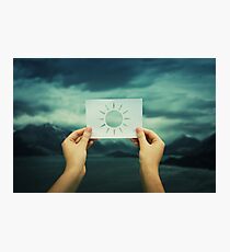 holding sun symbol Photographic Print