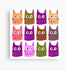Little Cute kittens / Painted cartoon Canvas Print