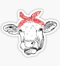 Kuh mit rotem Bandana Sticker