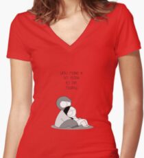 Easy To Be Happy Women's Fitted V-Neck T-Shirt