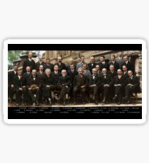 Solvay Conference - Einstein, Bohr, Heisenberg, Curie, Schrödinger, Dirac, Pauli, Planck, Lorentz Sticker