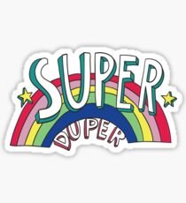 Super Duper Hand Drawn Seventies Style Rainbow Graphic Sticker