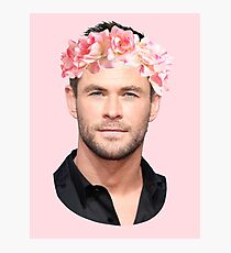 Chris Hemsworth Flower Crown Photographic Print