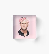 Chris Hemsworth Flower Crown Acrylic Block
