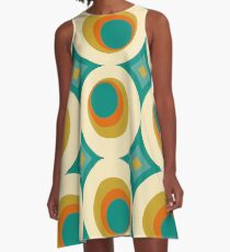 Mid-Century Modern Splash A-Linien Kleid