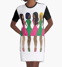AKA Sorors Graphic T-Shirt Dress