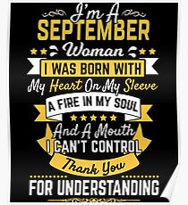 Póster Regalo de cumpleaños de septiembre Mujer de septiembre nacido regalo de cumpleaños