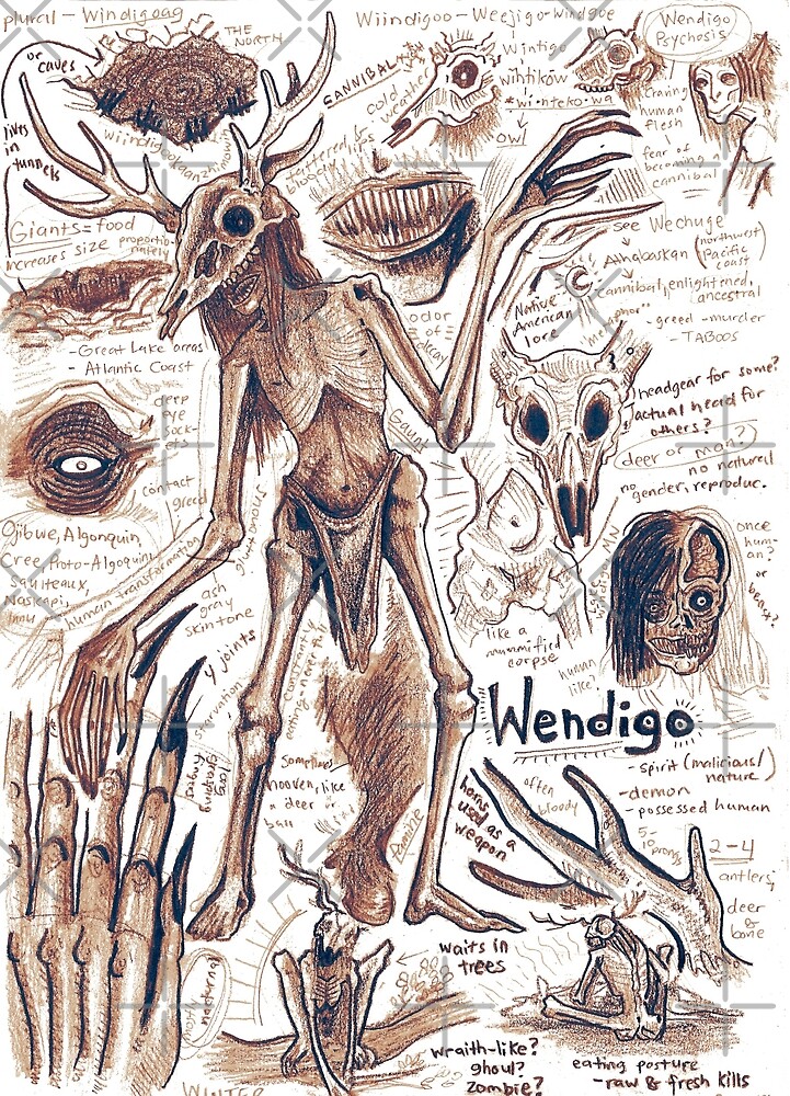 The Wendigo Cryptid Print Mythical Creatures Art Crea vrogue.co