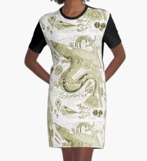 Egertron Puck's Snallygaster Anatomy Illustration Graphic T-Shirt Dress