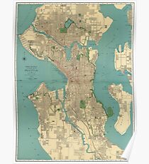 Seattle Vintage Map Poster