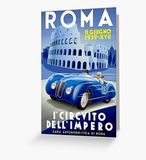 "ROMA VINTAGE GRAND PRIX" Auto Racing Print Greeting Card